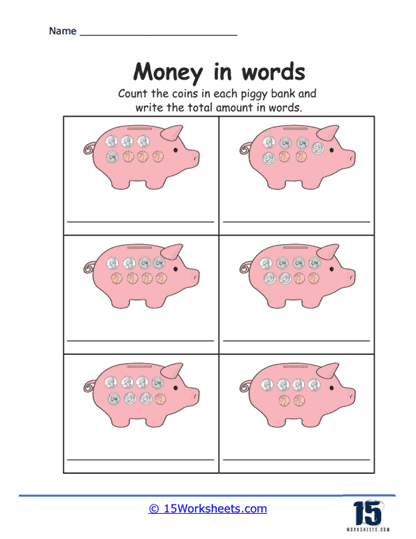 Piggy Bank Jumble Worksheet