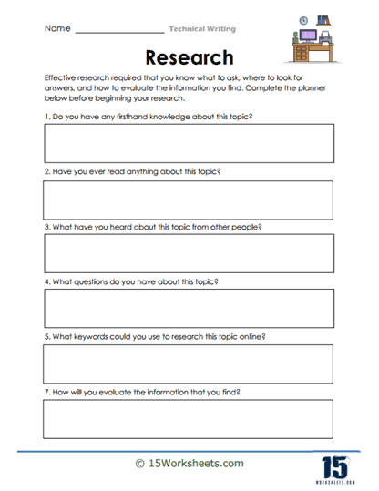 Effective Research Worksheet