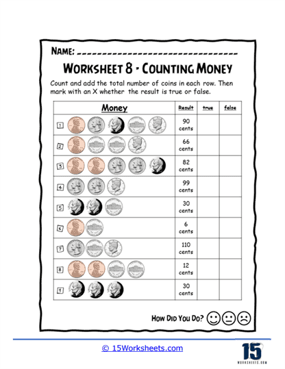 Coin Crunchers Worksheet