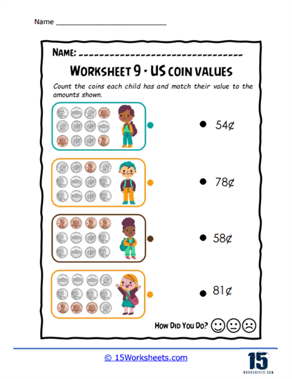 Penny and Friends Worksheet