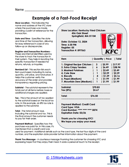 Crunching Numbers with Chicken Worksheet