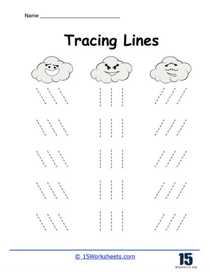 Cloudy Day Tracing Worksheet
