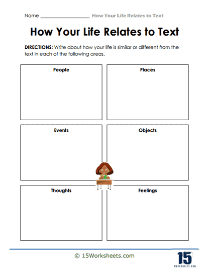 My World in Text Reflections Worksheet