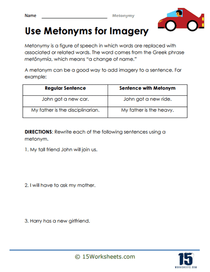 Metonymy Makeover Worksheet