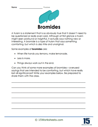 Commonplace Quips Worksheet