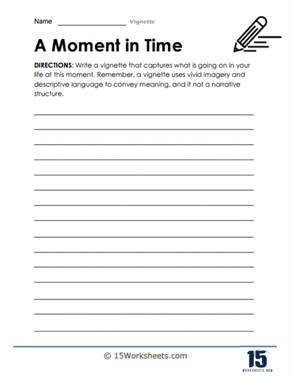 Capturing the Moment Worksheet