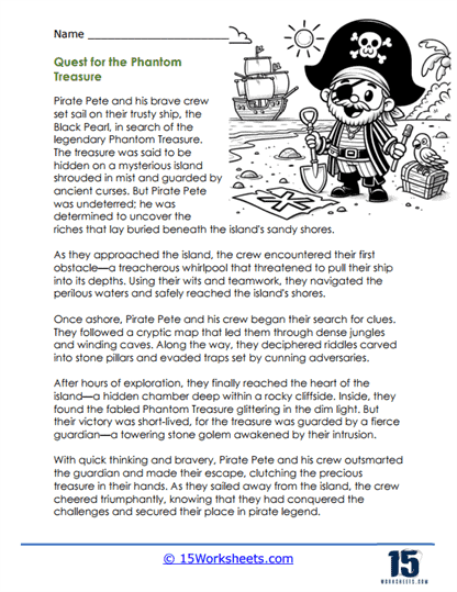 Fiction Passages with Questions Worksheets