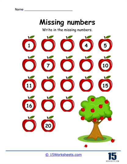 Missing Number Patterns Worksheets