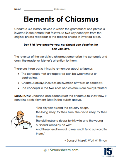 Chiasmus Worksheets