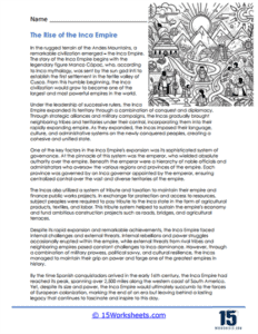 Ancient Incas Worksheets - 15 Worksheets.com