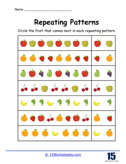 Fruity Sequence Worksheet