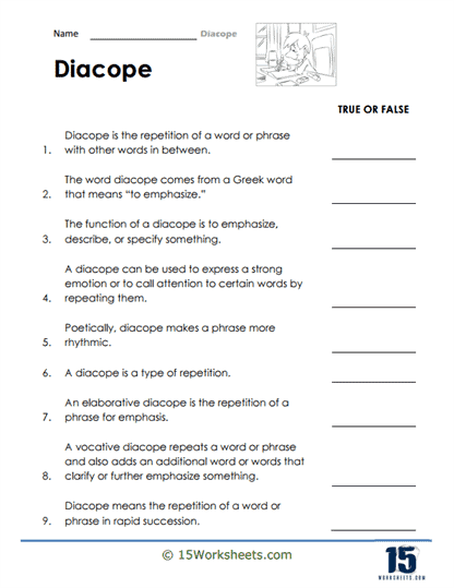 Diacope Decipher Worksheet