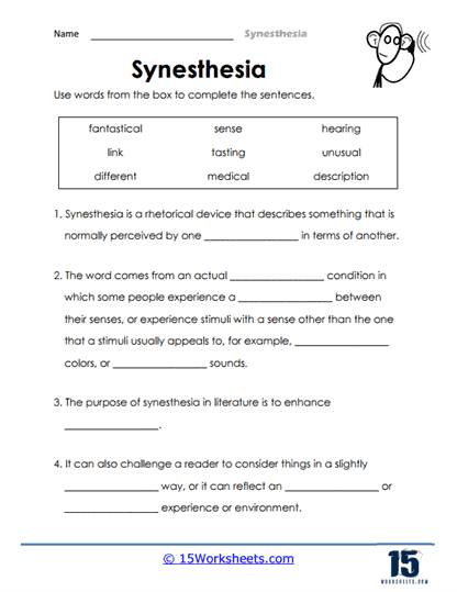 Synesthesia Worksheets