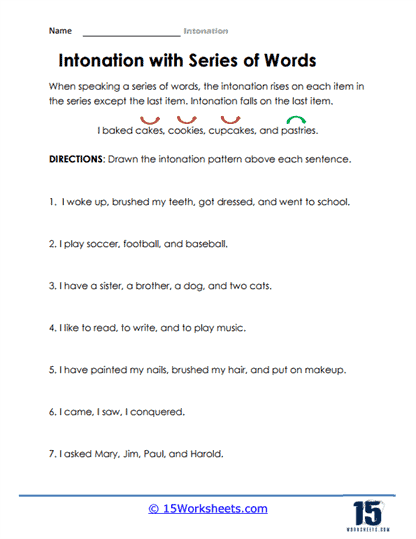 Melodic Word Chains Worksheet