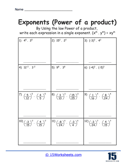 Exponential Combination Circuit Worksheet