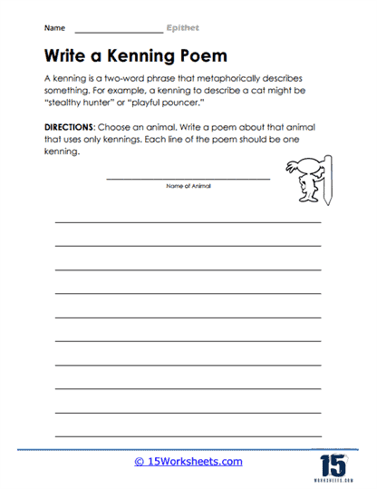 Kenning Creation Capers Worksheet