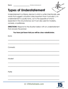 Overstatement Worksheet Understatement Worksheets - 15 Worksheets.com