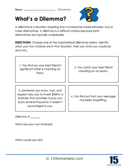 The Choice Challenge Worksheet