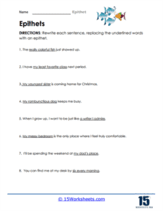 Epithet Worksheets - 15 Worksheets.com