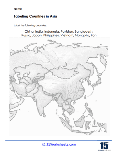 Continents Worksheets