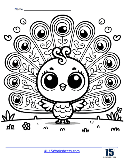 Pretty Peacock Coloring Page