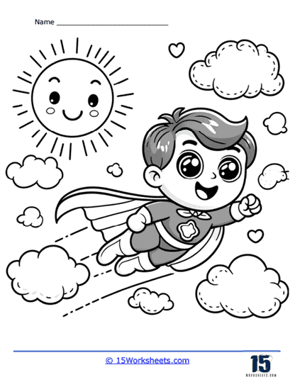 Sky Hero Coloring Page