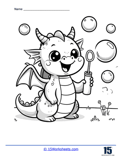 Bubble Dragon Coloring Page