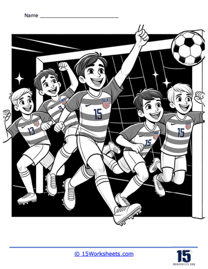 Soccer Team Coloring Page