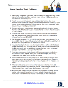 Word Problems Worksheets - 15 Worksheets.com