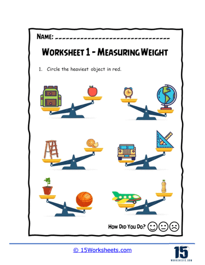 Measuring Weight Worksheets