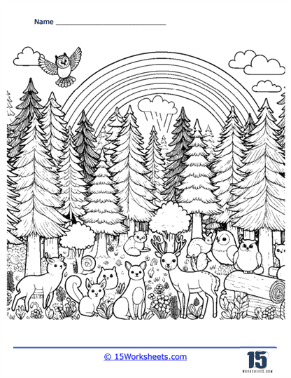 Forest Friends Coloring Page