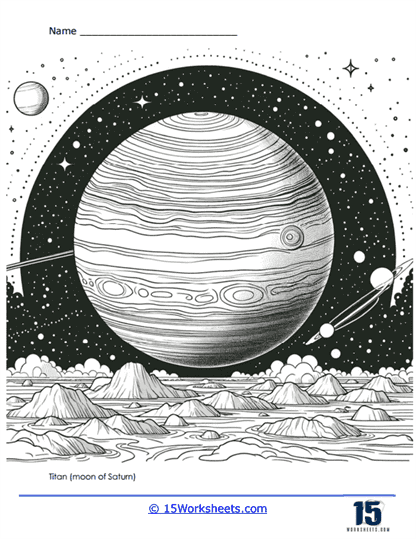Titan (moon of Saturn) Coloring Page