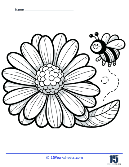 Busy Bee Coloring Page
