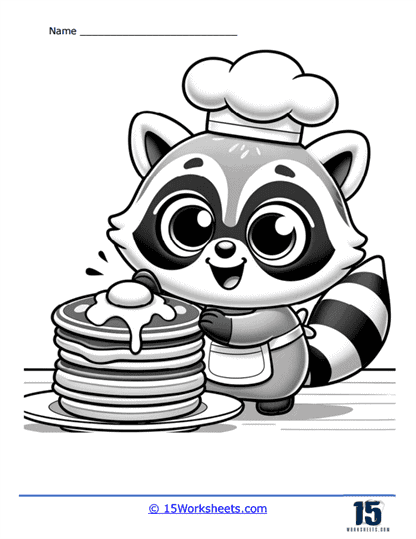 Pancake Chef Coloring Page