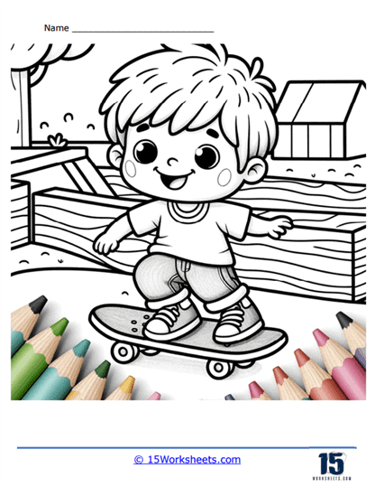 Skating Fun Coloring Page