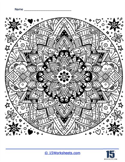 Floral Stuff Coloring Page