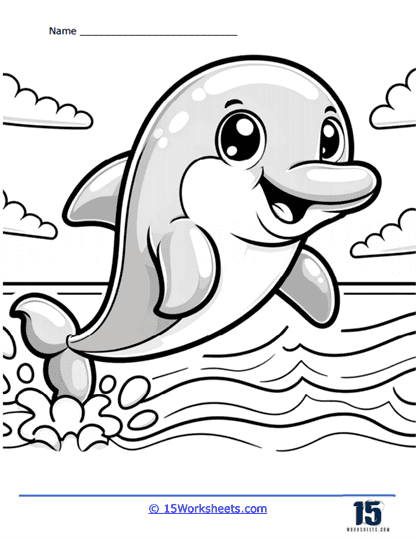 Playful Dolphin Coloring Page
