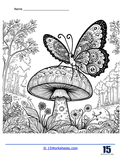Butterfly Haven Coloring Page