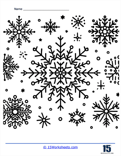 Winter Flakes Coloring Page