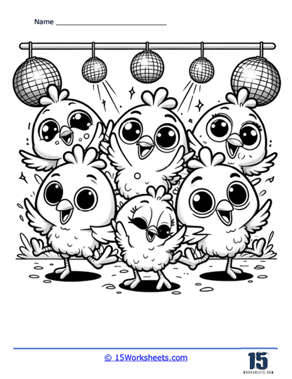 Dance Party Coloring Page