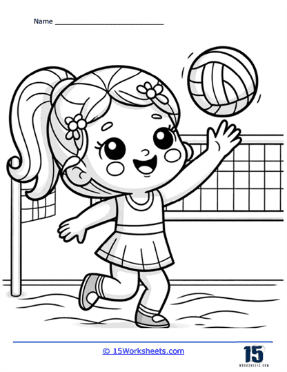 Volleyball Fun Coloring Page