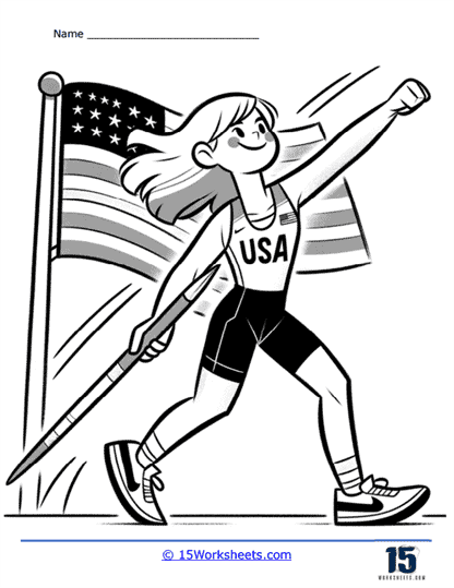 Javelin Throw Coloring Page