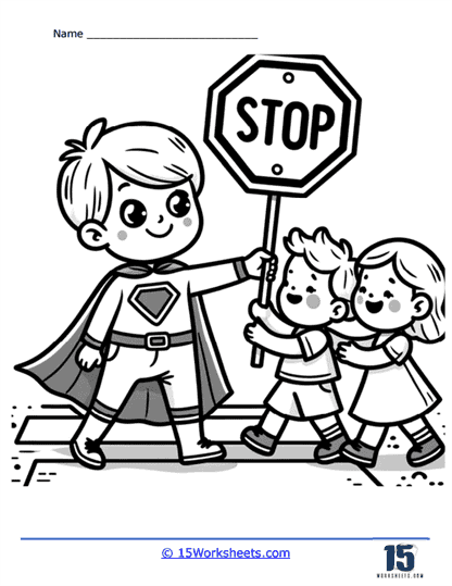 Crossing Guard Coloring Page