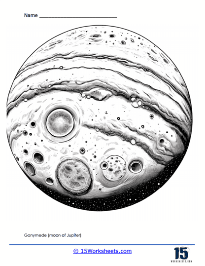 Ganymede (moon of Jupiter) Coloring Page