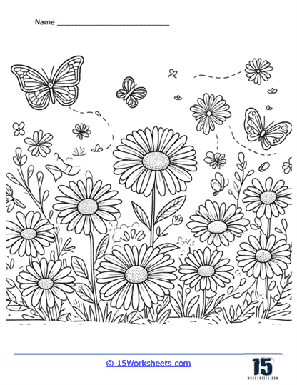 Butterfly Garden Coloring Page
