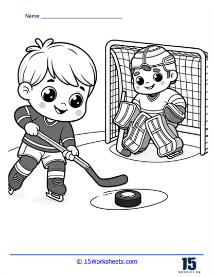 Hockey Game Coloring Page