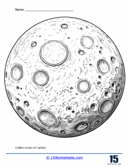 Callisto (moon of Jupiter) Coloring Page