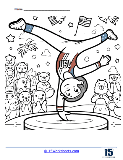 Gymnastics Performance Coloring Page