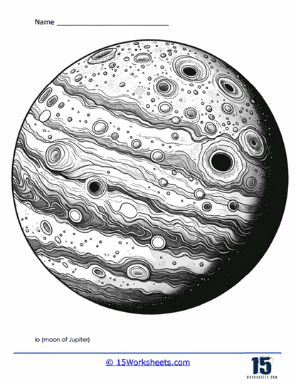 Io (moon of Jupiter) Coloring Page