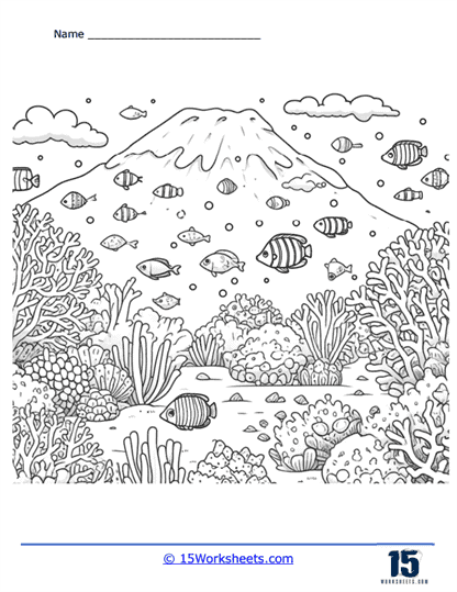 Underwater Paradise Coloring Page
